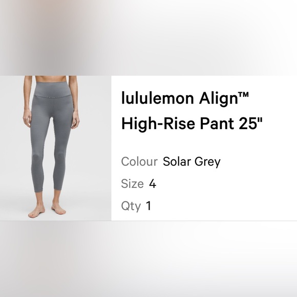 Lululemon Align High Rise 25” Solar Gray Leggings - Picture 2 of 5